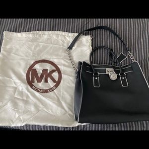 Michael Kors black structured shoulder tote